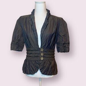 People Like Frank Short Sleeve Blazer Jacket Gray Size Small